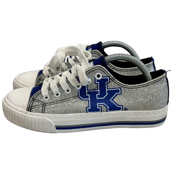 NCAA Kentucky Wildcats Womens Glitter Low Top Canvas Shoes SZ 6 - Picture 1 of 8